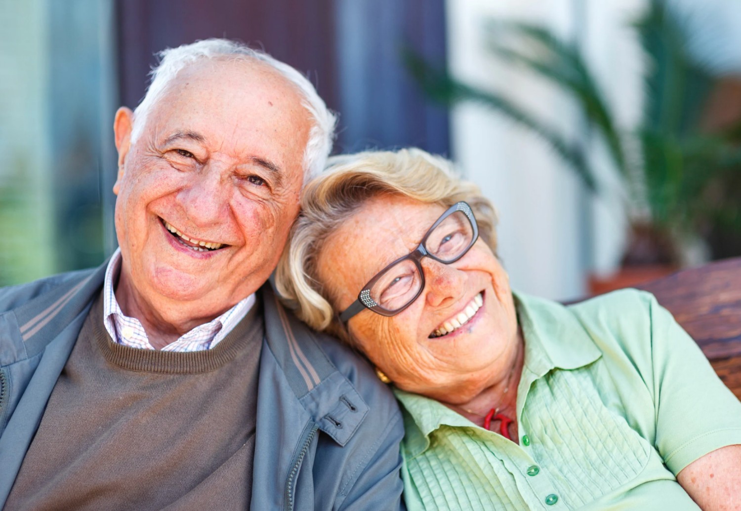 Senior couple smiling